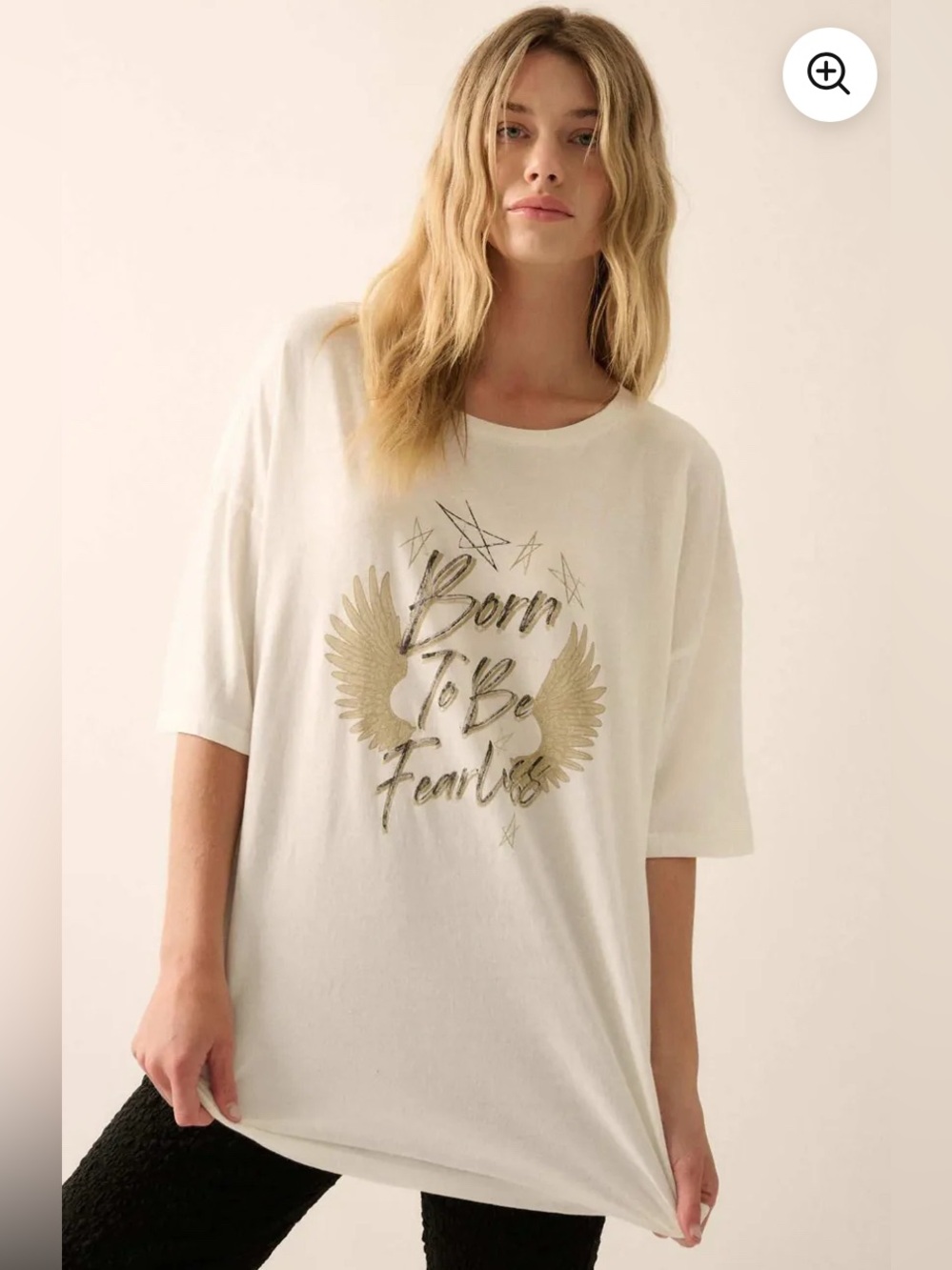 Born To Be Fearless Oversized Graphic Tee